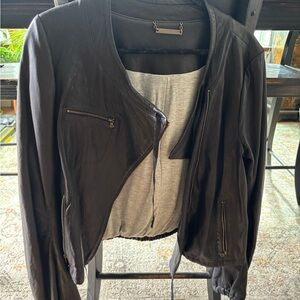 Diane Von Furstenberg Black Leather Jacket